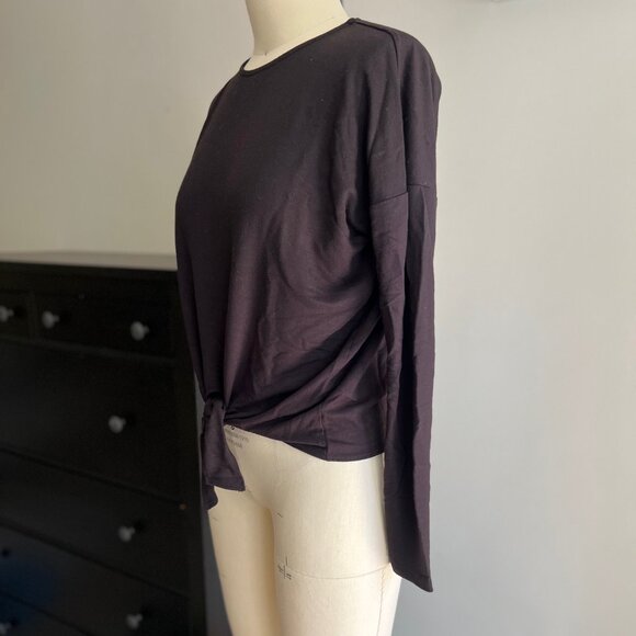 J. Crew Black Tie Front Long Sleeve Tee - Picture 6 of 11